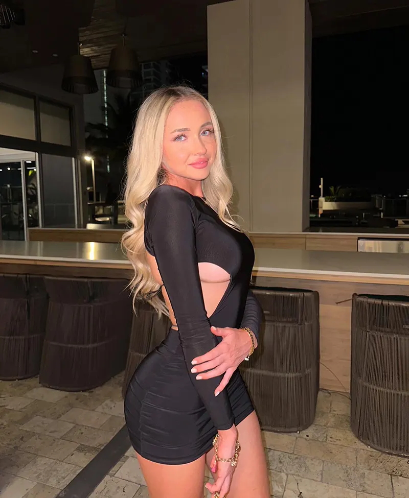 Irene in her slinky black outfit